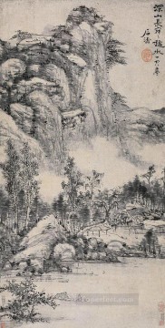 Shitao deep mountain old China ink Oil Paintings
